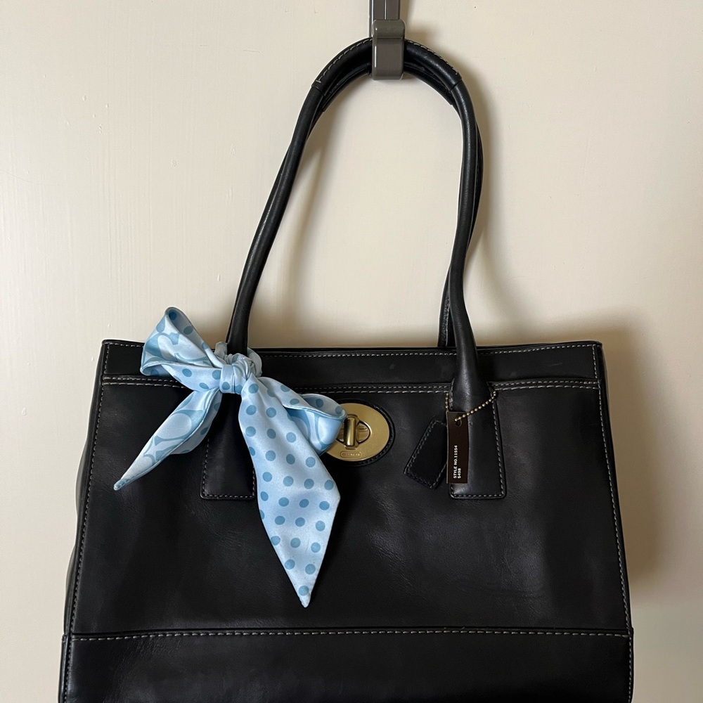 Elegant Black Leather Tote Bag